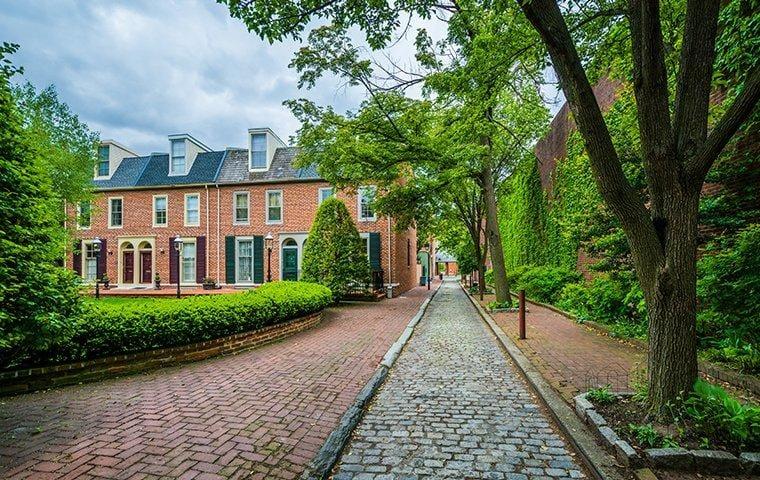 House with brick walkway