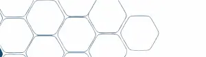 Faint blue hexagonal grid pattern forming a honeycomb design on a white background